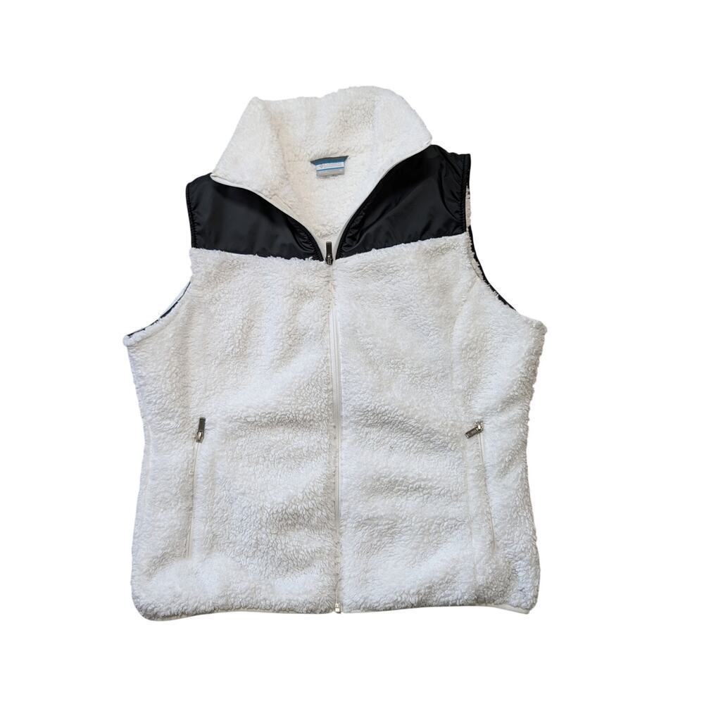 Columbia Women's White Sherpa faux fur Vest, size XL